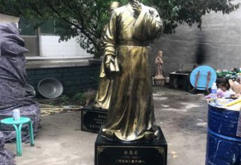 西安白居易仿铜雕像经典中国古代诗人的艺术再现