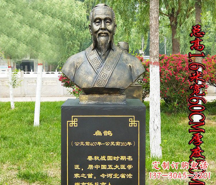西安扁鹊胸像古代名医铜雕