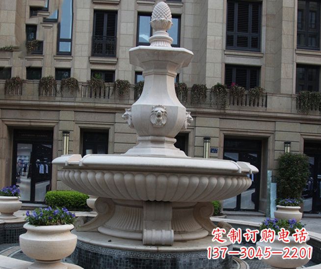 西安别墅景观石雕大理石喷泉
