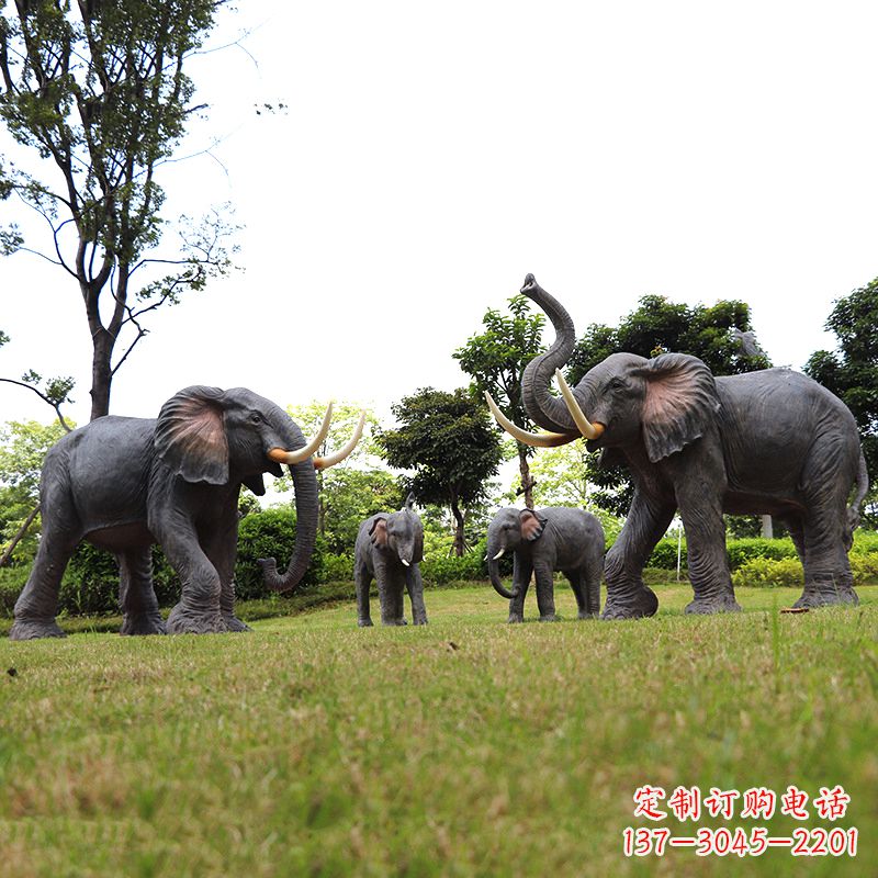 西安玻璃钢大象雕塑传承古老文化，点缀园林景观