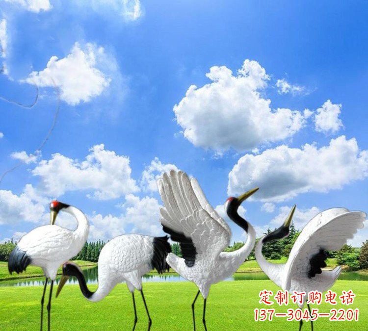 西安玻璃钢丹顶鹤雕塑——一件艺术精品
