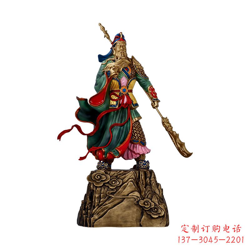 西安玻璃钢武财神关羽雕塑