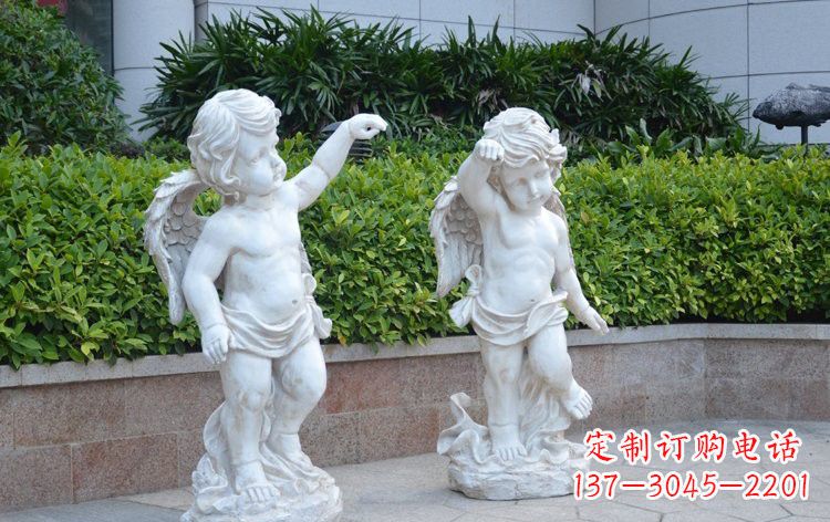 西安玻璃钢小天使雕塑 西方人物雕塑