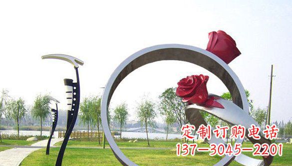 西安不锈钢爱情戒指雕塑