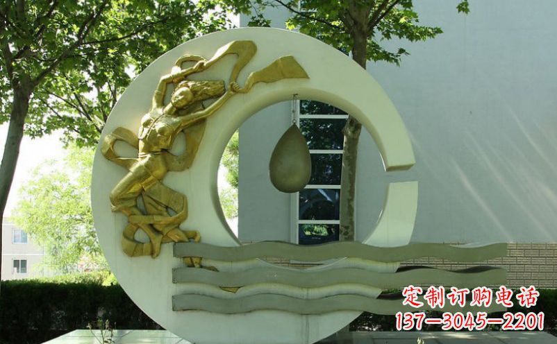 西安不锈钢嫦娥奔月景观雕塑
