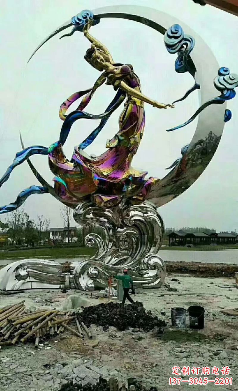 西安不锈钢嫦娥奔月雕塑