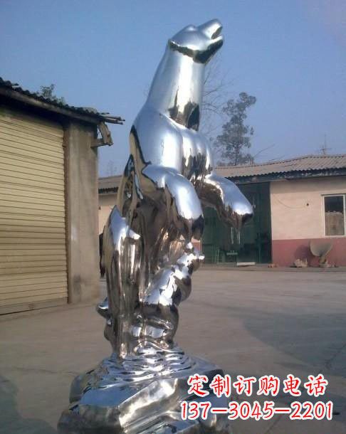 西安不锈钢抽象北极熊雕塑