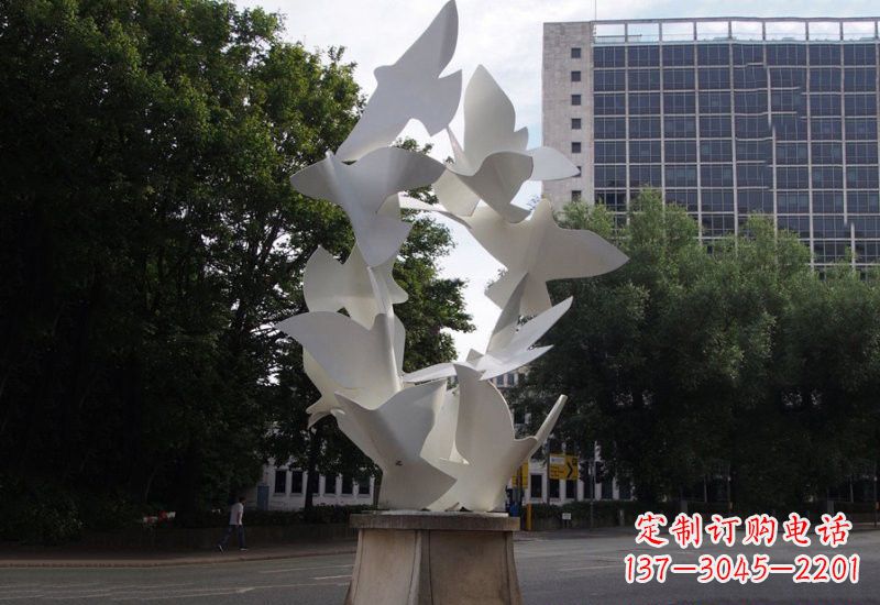 西安不锈钢抽象和平鸽雕塑