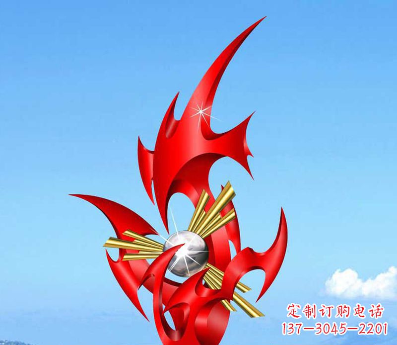 西安不锈钢火苗雕塑