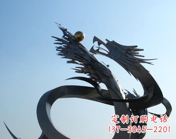 西安不锈钢龙雕塑精美雕刻,灵动灵气