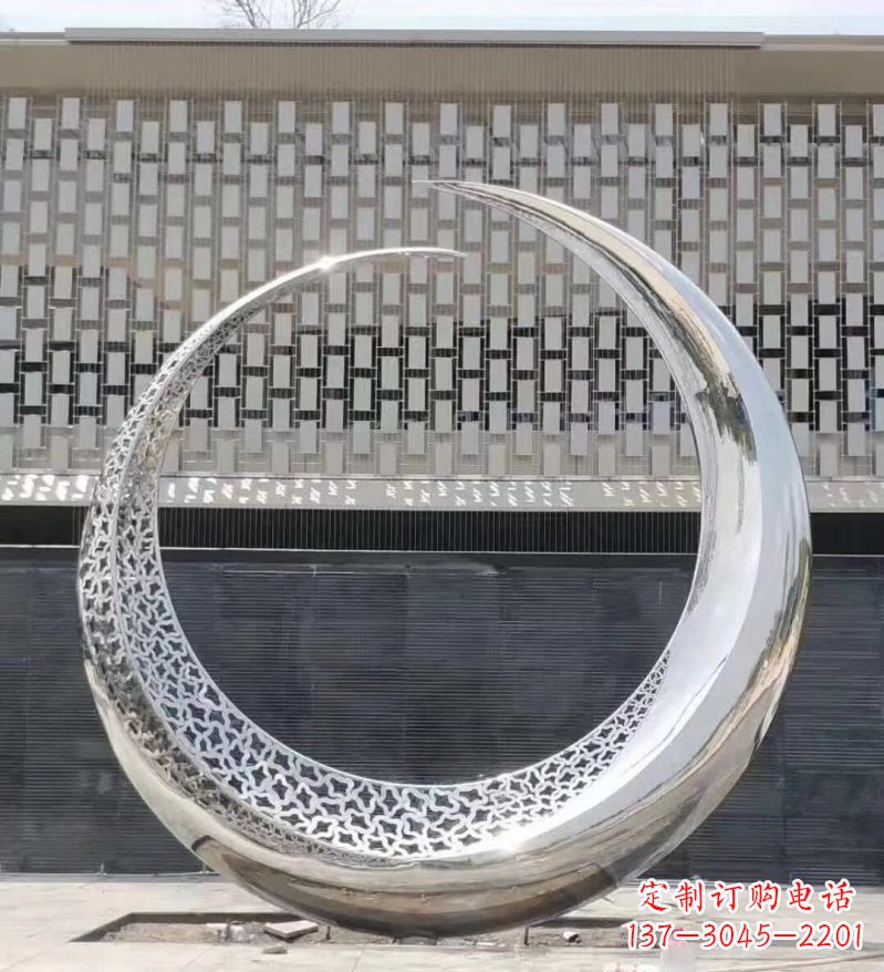 西安不锈钢月亮雕塑精美的艺术之作