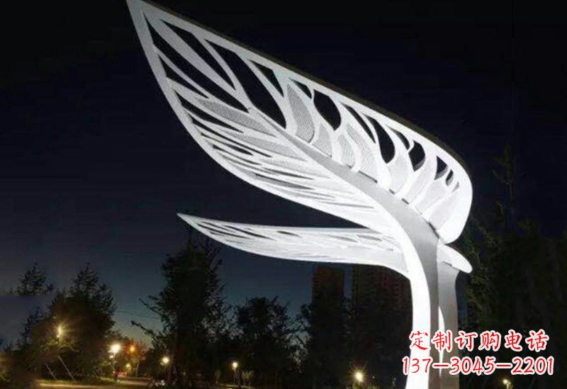 西安不锈钢大型树叶雕塑