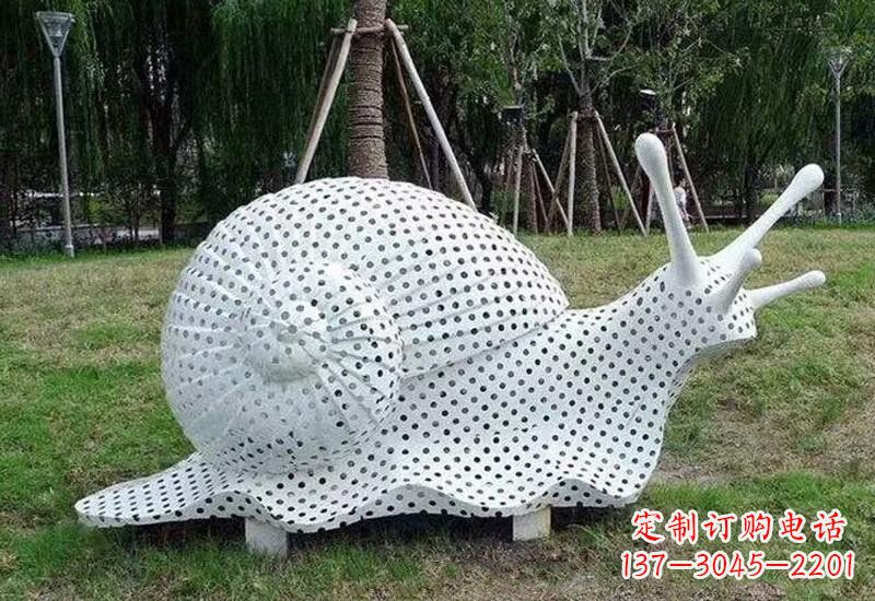 西安不锈钢公园编织蜗牛雕塑