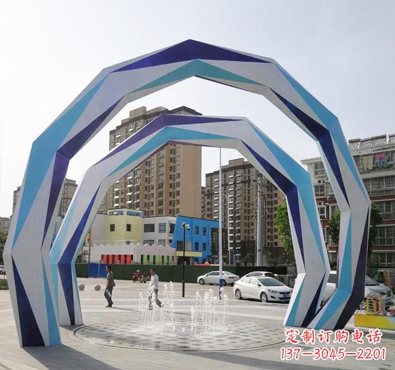 西安不锈钢拱门雕塑令人惊叹的艺术品