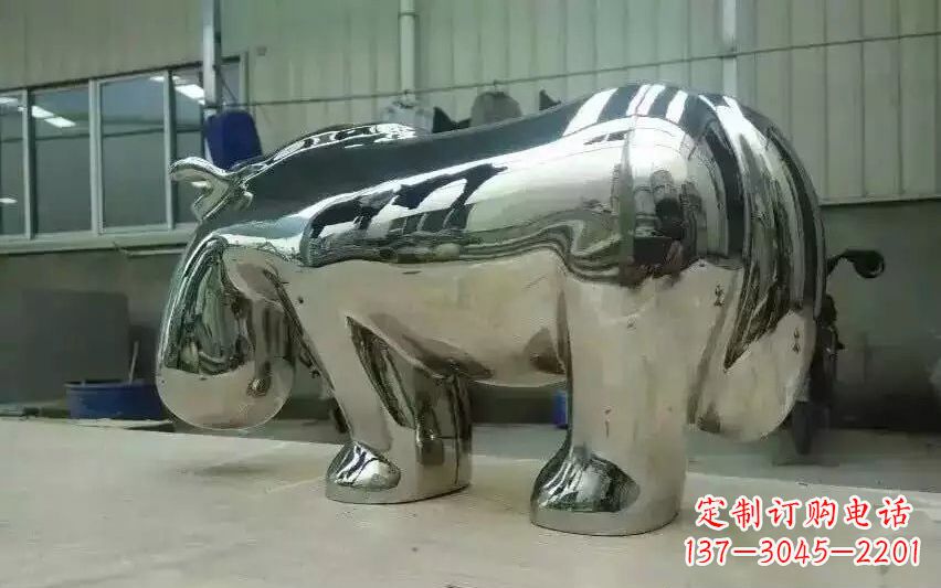 西安不锈钢河马雕塑