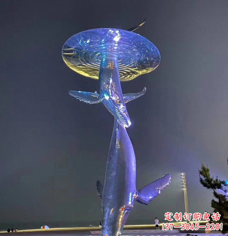 西安不锈钢鲸鱼雕塑——传承着海洋的精灵魅力