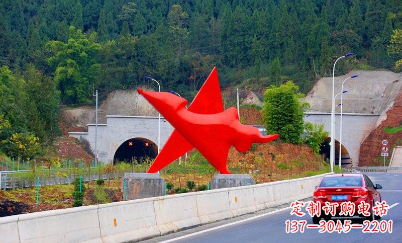 西安不锈钢景区抽象五角星雕塑