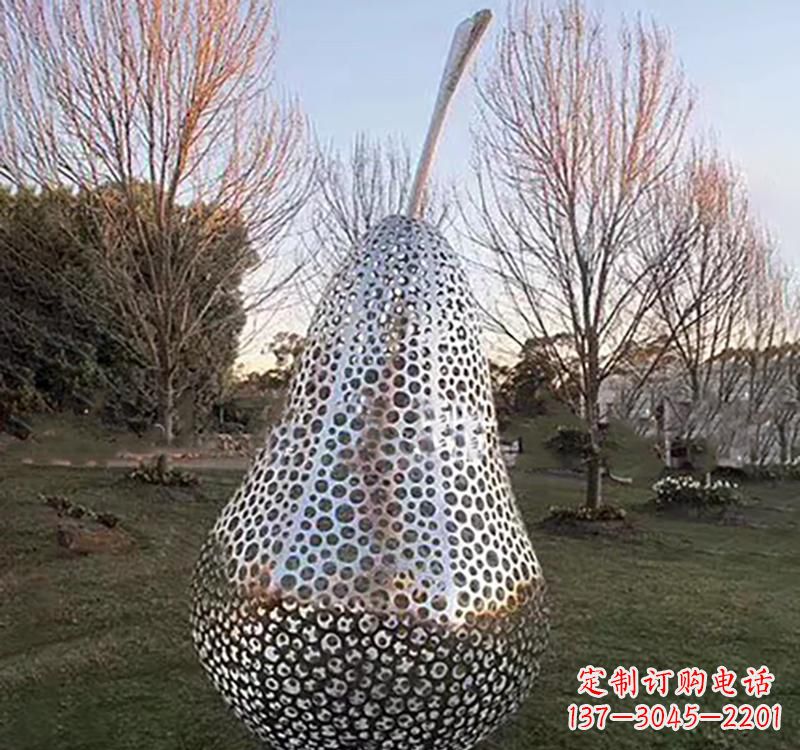 西安不锈钢镂空水果雕塑精美绝伦