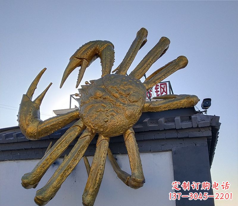 西安不锈钢螃蟹雕塑精美而又经久不衰