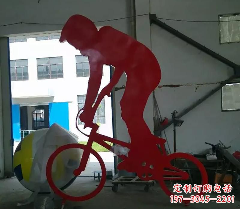 西安不锈钢自行车雕塑激发自行车运动的热情