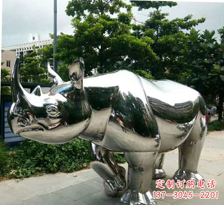 西安不锈钢犀牛雕塑
