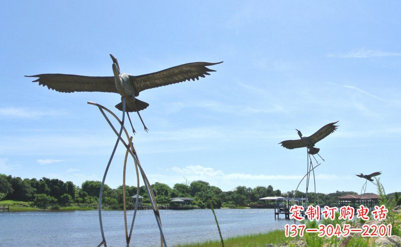 西安不锈钢仙鹤雕塑 (3)