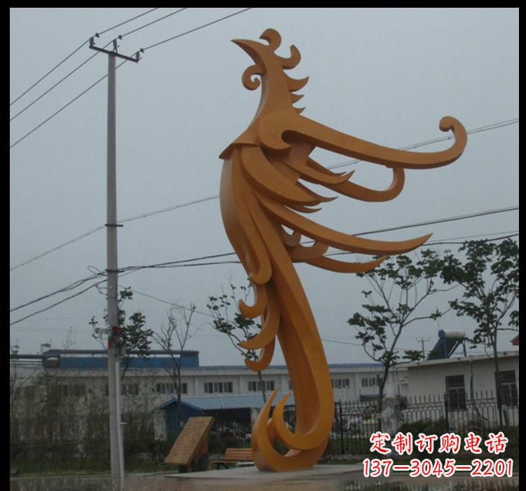 西安不锈钢凤凰雕塑抽象艺术的精美杰作