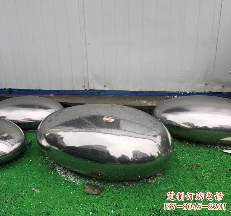 西安不锈钢现代艺术鹅卵石雕塑