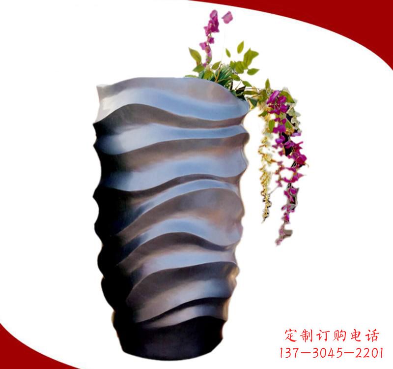 西安不锈钢校园景观花盆雕塑美化校园环境