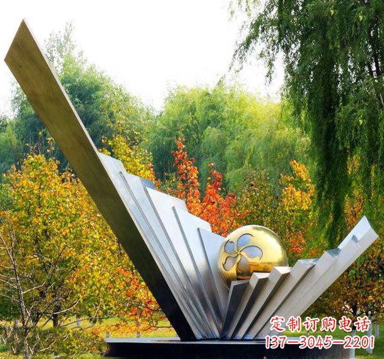西安不锈钢园林景观扇贝雕塑