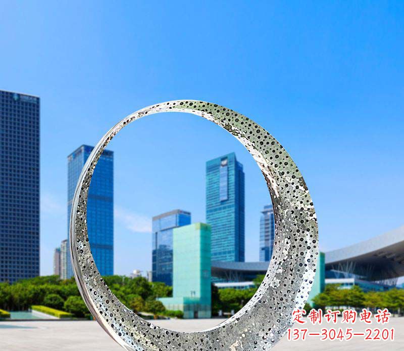西安美丽圆环——不锈钢灯饰雕塑