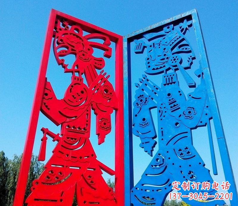 西安精美的皮影戏雕塑