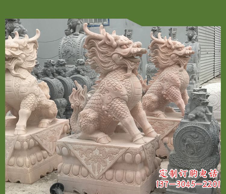 西安大理石踩球麒麟——传承古代神话的雕塑