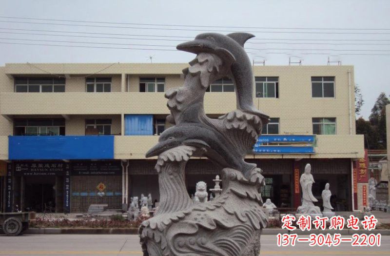 西安大理石海豚雕塑