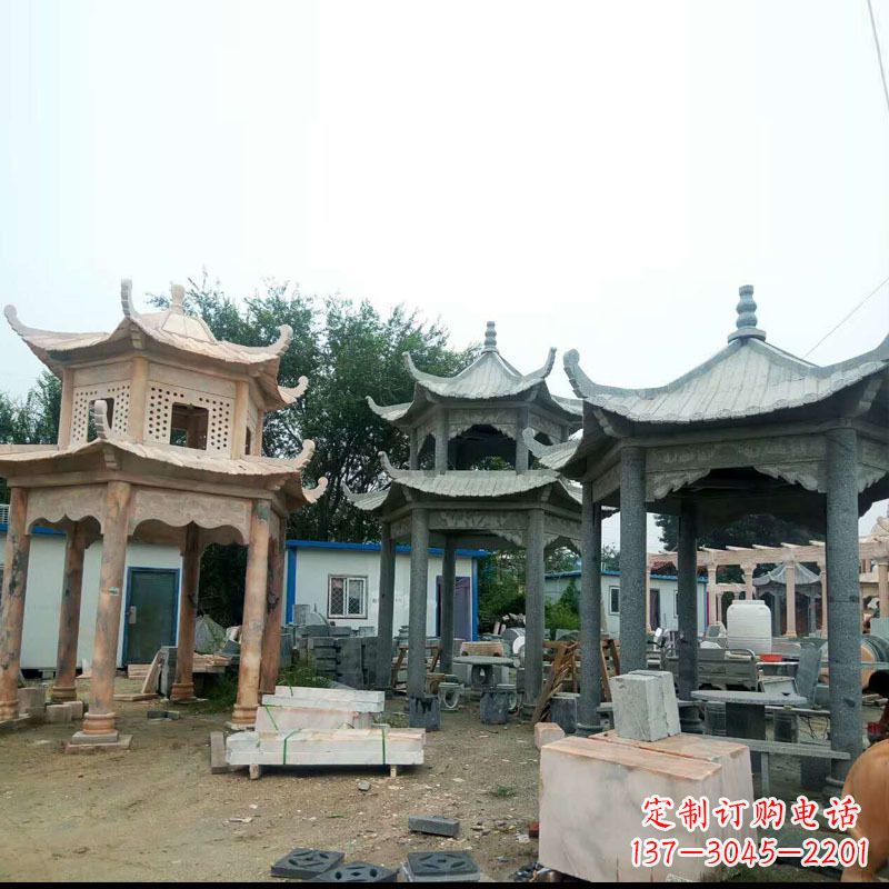 西安精美大理石凉亭雕塑