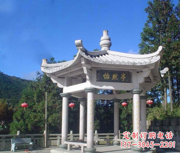 西安大理石凉亭石雕 (2)