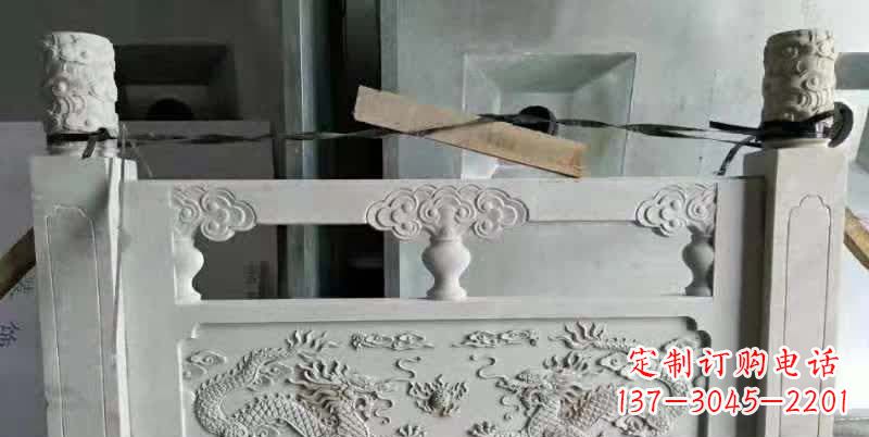 西安大理石龙浮雕栏板1