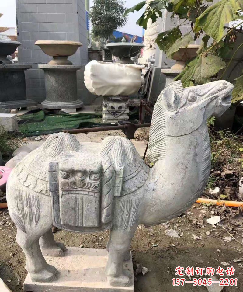 西安精美大理石骆驼雕塑