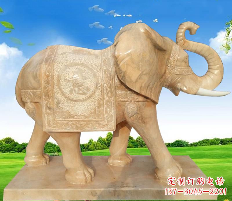 西安大理石喷水大象雕塑
