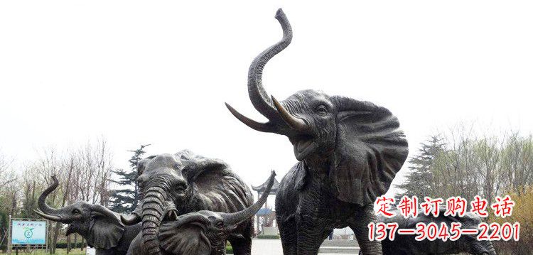 西安大象群铜雕景观
