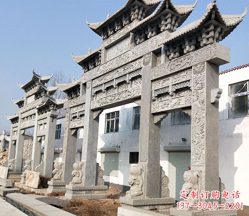 西安五门仿古牌坊石雕