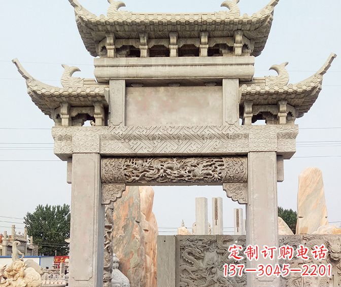 西安特色大理石牌坊石雕