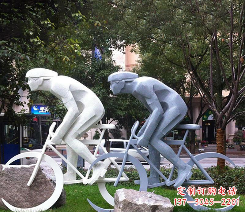 西安装饰型不锈钢骑自行车雕塑