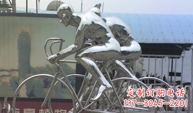 西安不锈钢骑行自行车雕塑