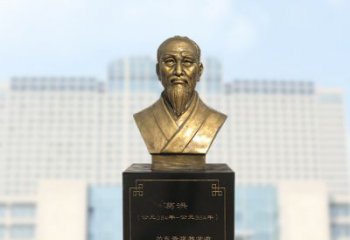 西安葛洪玻璃钢仿铜雕塑医学名人头像装饰品