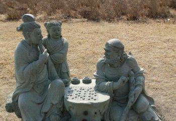 西安八仙下棋铜雕塑