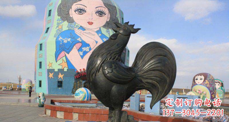 西安艺术精美的公鸡雕塑