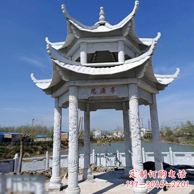 西安公园大理石凉亭