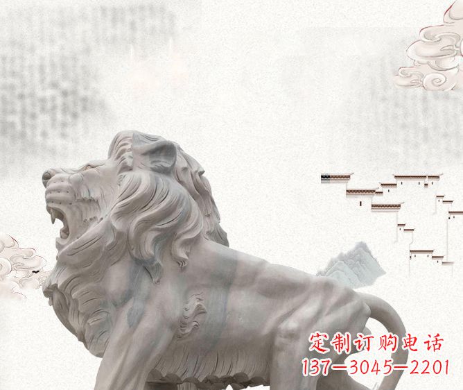 西安公园动物欧式石狮子雕塑