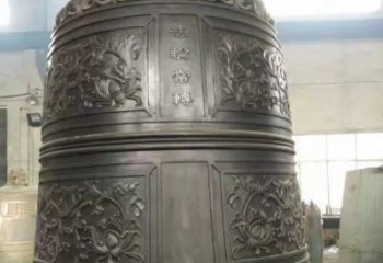 西安国泰民安铜钟寺庙铜雕-传统工艺精美的铜钟雕塑